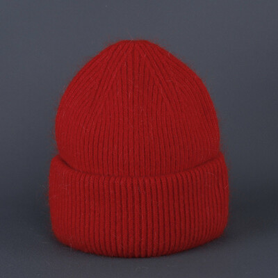 Χειμωνιάτικο ζεστό καπέλο Angora Beanie για γυναίκες κορίτσια με γούνα κουνελιού Χνουδωτά πλεκτά καπέλα Earflap Μαλακό ζεστό SKI Snow outdoor Skullies