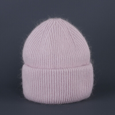 Χειμωνιάτικο ζεστό καπέλο Angora Beanie για γυναίκες κορίτσια με γούνα κουνελιού Χνουδωτά πλεκτά καπέλα Earflap Μαλακό ζεστό SKI Snow outdoor Skullies