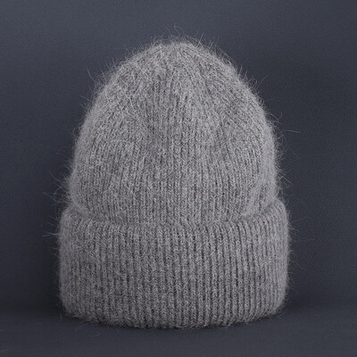 Χειμωνιάτικο ζεστό καπέλο Angora Beanie για γυναίκες κορίτσια με γούνα κουνελιού Χνουδωτά πλεκτά καπέλα Earflap Μαλακό ζεστό SKI Snow outdoor Skullies