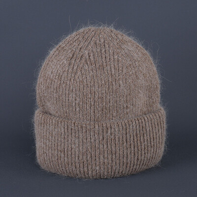 Χειμωνιάτικο ζεστό καπέλο Angora Beanie για γυναίκες κορίτσια με γούνα κουνελιού Χνουδωτά πλεκτά καπέλα Earflap Μαλακό ζεστό SKI Snow outdoor Skullies