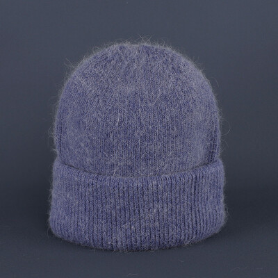 Χειμωνιάτικο ζεστό καπέλο Angora Beanie για γυναίκες κορίτσια με γούνα κουνελιού Χνουδωτά πλεκτά καπέλα Earflap Μαλακό ζεστό SKI Snow outdoor Skullies