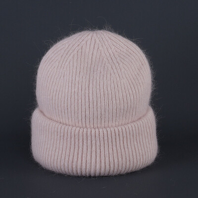 Χειμωνιάτικο ζεστό καπέλο Angora Beanie για γυναίκες κορίτσια με γούνα κουνελιού Χνουδωτά πλεκτά καπέλα Earflap Μαλακό ζεστό SKI Snow outdoor Skullies