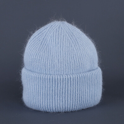 Χειμωνιάτικο ζεστό καπέλο Angora Beanie για γυναίκες κορίτσια με γούνα κουνελιού Χνουδωτά πλεκτά καπέλα Earflap Μαλακό ζεστό SKI Snow outdoor Skullies