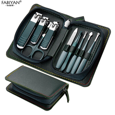 9Pcs/set Škare za čišćenje mrtve kože Komplet za manikuru Set za manikuru Škare za nokte Klešta za zanoktice Alati za njegu pedikure
