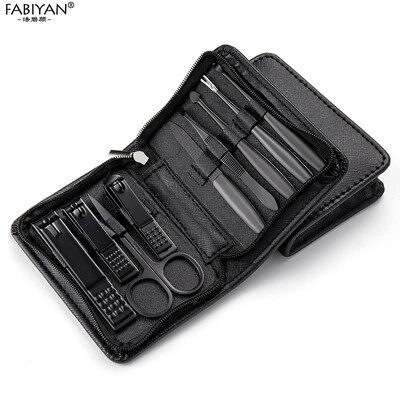9Pcs/set Škare za čišćenje mrtve kože Komplet za manikuru Set za manikuru Škare za nokte Klešta za zanoktice Alati za njegu pedikure