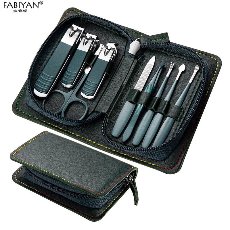 9Pcs/set Škare za čišćenje mrtve kože Komplet za manikuru Set za manikuru Škare za nokte Klešta za zanoktice Alati za njegu pedikure