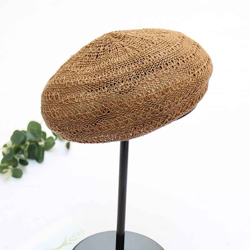 WZCX 2019 Νέα κορεατική έκδοση Hollow μονόχρωμο αναπνεύσιμο μπερέ Casual Tide Καλοκαιρινό ρυθμιζόμενο γυναικείο καπέλο Καπέλο για ενήλικες