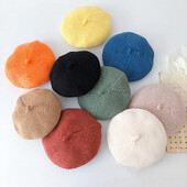 Žieminės beretės Vienspalvės megztos vilnonės kepuraitės kepuraitės šiluminės galvos juostos kepuraitės naujagimių fotografijos rekvizitai vaikams berniukui mergaitei