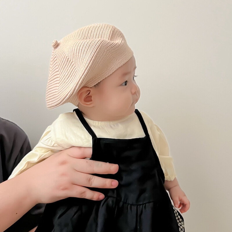 Žieminės beretės Vienspalvės megztos vilnonės kepuraitės kepuraitės šiluminės galvos juostos kepuraitės naujagimių fotografijos rekvizitai vaikams berniukui mergaitei