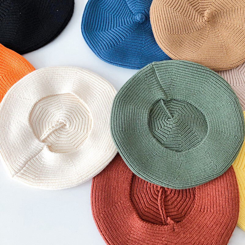 Žieminės beretės Vienspalvės megztos vilnonės kepuraitės kepuraitės šiluminės galvos juostos kepuraitės naujagimių fotografijos rekvizitai vaikams berniukui mergaitei