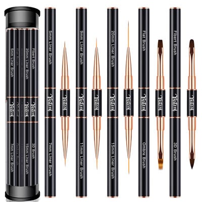 Σετ ακρυλικών πινέλων νυχιών διπλής όψης, βερνίκι τζελ Nail Art Design στυλό Εργαλεία ζωγραφικής Nail Art Liner Brush