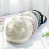 Νέο καπέλο μπερέ 11 χρωμάτων μασίφ γυναικείο πλεκτό ακρυλικό καπέλο άνοιξη καλοκαίρι φθινόπωρο καπέλο μονόχρωμο κορυφαία ποιότητα Γυναικεία Boina Χονδρική