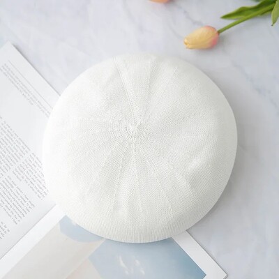 Νέο καπέλο μπερέ 11 χρωμάτων μασίφ γυναικείο πλεκτό ακρυλικό καπέλο άνοιξη καλοκαίρι φθινόπωρο καπέλο μονόχρωμο κορυφαία ποιότητα Γυναικεία Boina Χονδρική