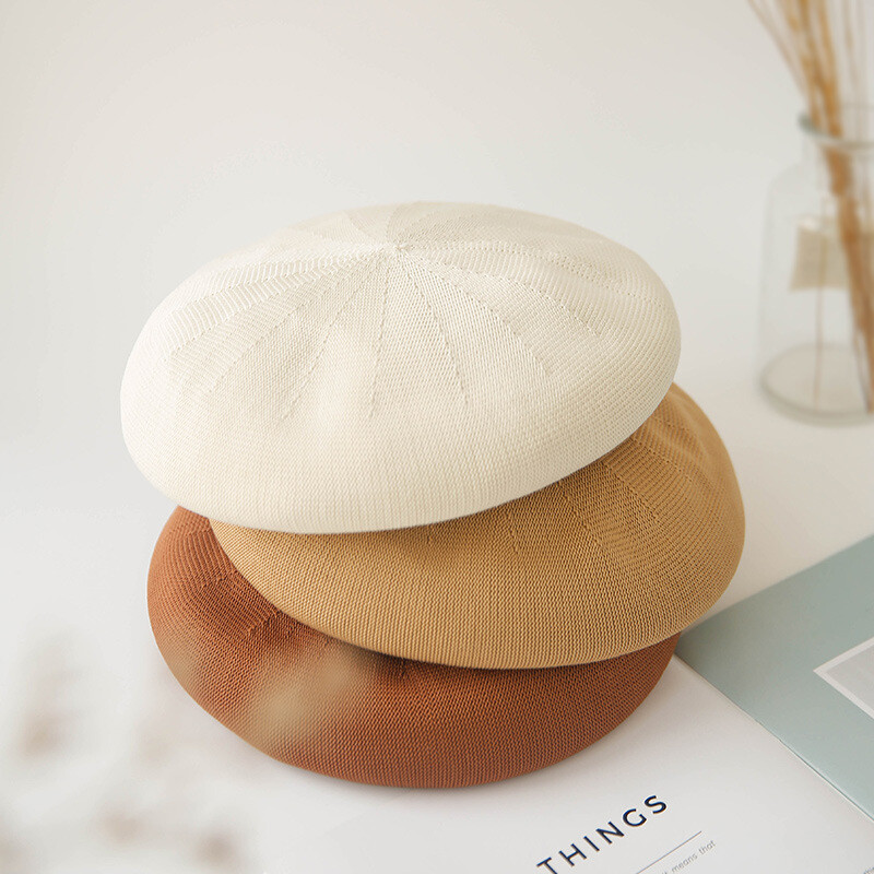 Νέο καπέλο μπερέ 11 χρωμάτων μασίφ γυναικείο πλεκτό ακρυλικό καπέλο άνοιξη καλοκαίρι φθινόπωρο καπέλο μονόχρωμο κορυφαία ποιότητα Γυναικεία Boina Χονδρική