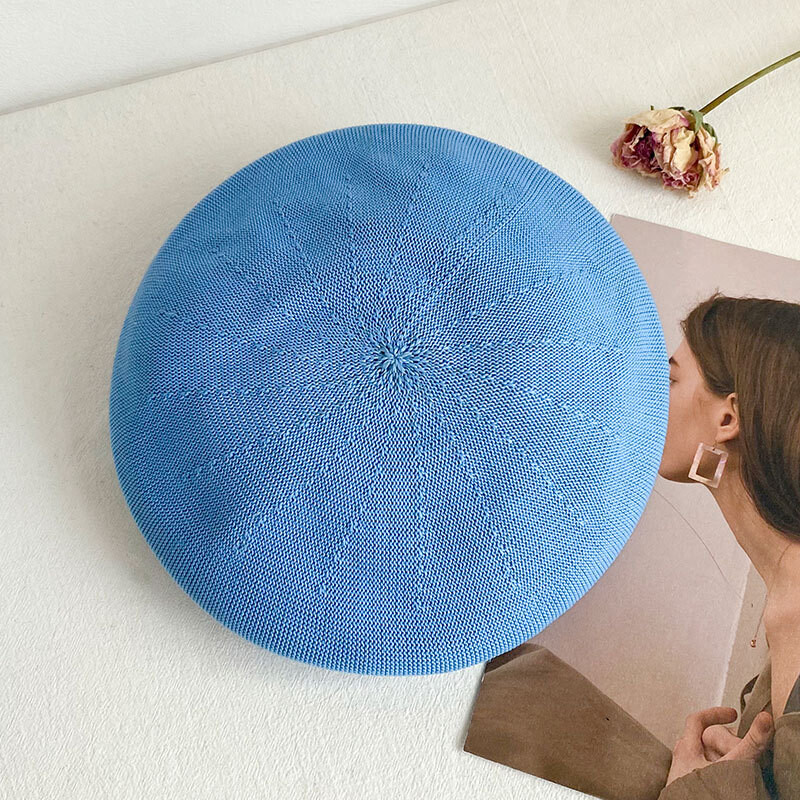 Νέο καπέλο μπερέ 11 χρωμάτων μασίφ γυναικείο πλεκτό ακρυλικό καπέλο άνοιξη καλοκαίρι φθινόπωρο καπέλο μονόχρωμο κορυφαία ποιότητα Γυναικεία Boina Χονδρική