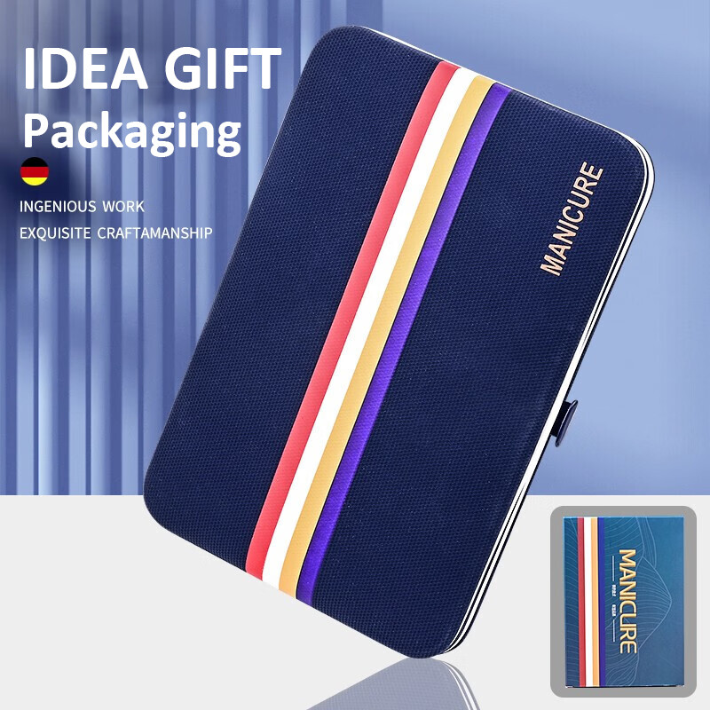 9-19 buc/set Set de tăietor de unghii Set de tăietoare de unghii din oțel inoxidabil cu geantă pliabilă Seturi de manichiură Foarfece Instrument de frumusețe pentru machiaj