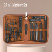 Σετ μανικιούρ 25 ΣΕ 1 Σετ χρώματος αντίθεσης Νυχοκόπτες Κιτ εργαλείων κοπής από ανοξείδωτο ατσάλι Θήκη ταξιδιού πεντικιούρ για άνδρα γυναίκα