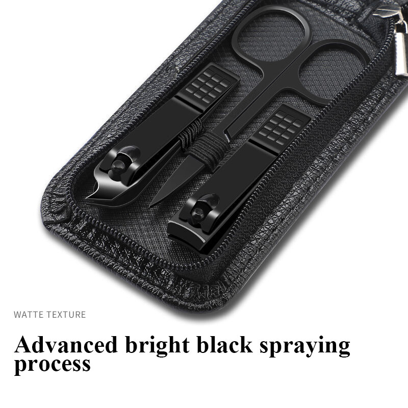 6-kom prijenosni luksuzni setovi za manikuru Kompleti za pedikuru Svijetlo crni set škarica za nokte Alati za osobnu njegu Škare za obrve