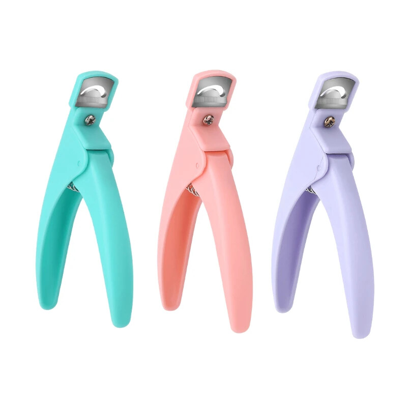 Foarfece franțuzești pentru unghii false în formă de U Dispozitiv de tăiat unghii cu cap profesional din oțel inoxidabil Gel acrilic Dispozitiv de tăiat pentru unghii false franceze