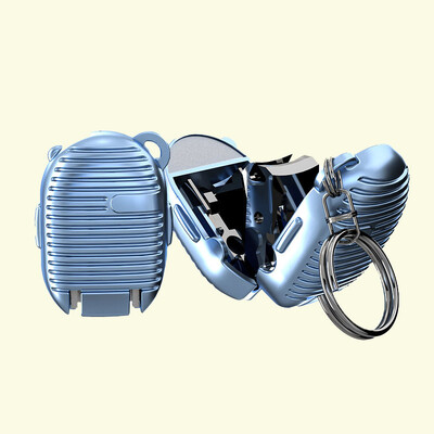 Naujas mini sulankstomas Sharp nerūdijančio plieno nagų kirpimo mašinėlės, nešiojamos manikiūro įrankių nagų kirpimo mašinėlės rinkinys kūrybingi raktų pakabukų priedai