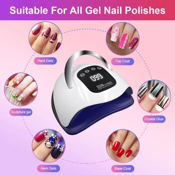 X19 MAX UV LED Λάμπα στεγνώματος νυχιών 320W Professional UV Nail Art Dryer Light for Gel Nails 72 Beads Fast Curing Gel Polish Lamp