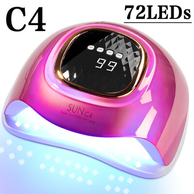 380W 72LEDs Erőteljes körömszárító nagy érintőképernyővel LED körömlámpa minden zselés körömlakk kikeményítéséhez professzionális szárító lámpa