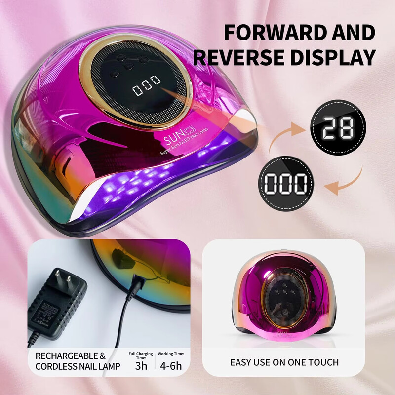 380W 72LEDs Erőteljes körömszárító nagy érintőképernyővel LED körömlámpa minden zselés körömlakk kikeményítéséhez professzionális szárító lámpa