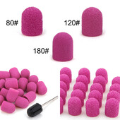 20 τμχ 10*15/13*19 Καπέλα λείανσης νυχιών με λαστιχένιο μανικιούρ πεντικιούρ κόφτης Nail Art Sand Bands UV Gel Polish Remover Nails Tool