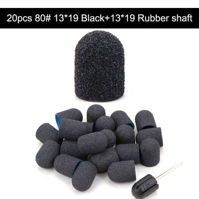 20 τμχ 10*15/13*19 Καπέλα λείανσης νυχιών με λαστιχένιο μανικιούρ πεντικιούρ κόφτης Nail Art Sand Bands UV Gel Polish Remover Nails Tool