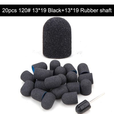 20 τμχ 10*15/13*19 Καπέλα λείανσης νυχιών με λαστιχένιο μανικιούρ πεντικιούρ κόφτης Nail Art Sand Bands UV Gel Polish Remover Nails Tool