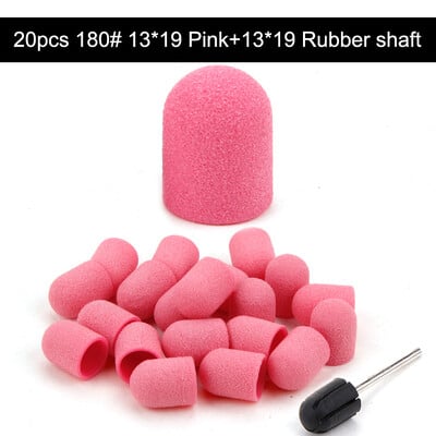 20 τμχ 10*15/13*19 Καπέλα λείανσης νυχιών με λαστιχένιο μανικιούρ πεντικιούρ κόφτης Nail Art Sand Bands UV Gel Polish Remover Nails Tool