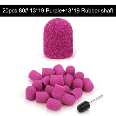 20 τμχ 10*15/13*19 Καπέλα λείανσης νυχιών με λαστιχένιο μανικιούρ πεντικιούρ κόφτης Nail Art Sand Bands UV Gel Polish Remover Nails Tool