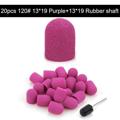 20 τμχ 10*15/13*19 Καπέλα λείανσης νυχιών με λαστιχένιο μανικιούρ πεντικιούρ κόφτης Nail Art Sand Bands UV Gel Polish Remover Nails Tool