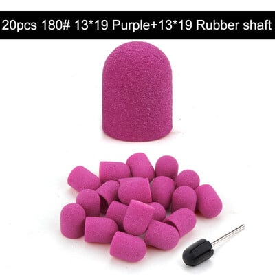 20 τμχ 10*15/13*19 Καπέλα λείανσης νυχιών με λαστιχένιο μανικιούρ πεντικιούρ κόφτης Nail Art Sand Bands UV Gel Polish Remover Nails Tool