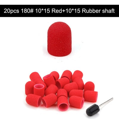 20 τμχ 10*15/13*19 Καπέλα λείανσης νυχιών με λαστιχένιο μανικιούρ πεντικιούρ κόφτης Nail Art Sand Bands UV Gel Polish Remover Nails Tool