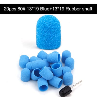 20 τμχ 10*15/13*19 Καπέλα λείανσης νυχιών με λαστιχένιο μανικιούρ πεντικιούρ κόφτης Nail Art Sand Bands UV Gel Polish Remover Nails Tool