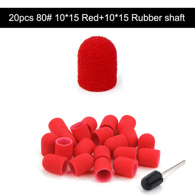 20 τμχ 10*15/13*19 Καπέλα λείανσης νυχιών με λαστιχένιο μανικιούρ πεντικιούρ κόφτης Nail Art Sand Bands UV Gel Polish Remover Nails Tool