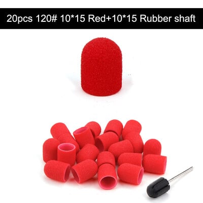 20 τμχ 10*15/13*19 Καπέλα λείανσης νυχιών με λαστιχένιο μανικιούρ πεντικιούρ κόφτης Nail Art Sand Bands UV Gel Polish Remover Nails Tool