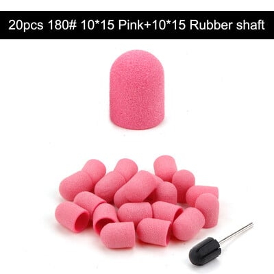 20 τμχ 10*15/13*19 Καπέλα λείανσης νυχιών με λαστιχένιο μανικιούρ πεντικιούρ κόφτης Nail Art Sand Bands UV Gel Polish Remover Nails Tool