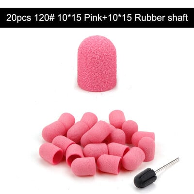 20 τμχ 10*15/13*19 Καπέλα λείανσης νυχιών με λαστιχένιο μανικιούρ πεντικιούρ κόφτης Nail Art Sand Bands UV Gel Polish Remover Nails Tool