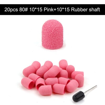 20 τμχ 10*15/13*19 Καπέλα λείανσης νυχιών με λαστιχένιο μανικιούρ πεντικιούρ κόφτης Nail Art Sand Bands UV Gel Polish Remover Nails Tool