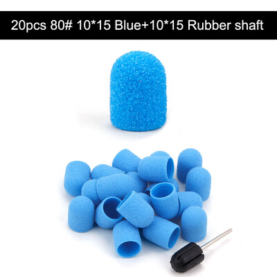 20 τμχ 10*15/13*19 Καπέλα λείανσης νυχιών με λαστιχένιο μανικιούρ πεντικιούρ κόφτης Nail Art Sand Bands UV Gel Polish Remover Nails Tool