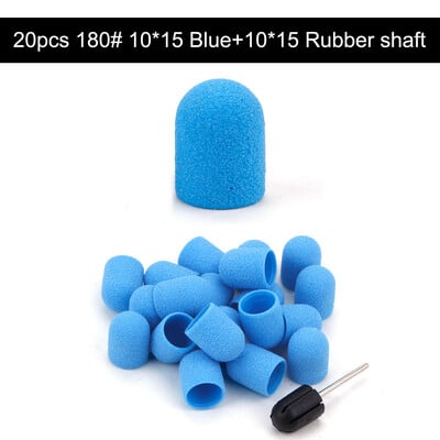 20 τμχ 10*15/13*19 Καπέλα λείανσης νυχιών με λαστιχένιο μανικιούρ πεντικιούρ κόφτης Nail Art Sand Bands UV Gel Polish Remover Nails Tool