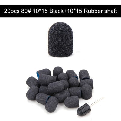 20 τμχ 10*15/13*19 Καπέλα λείανσης νυχιών με λαστιχένιο μανικιούρ πεντικιούρ κόφτης Nail Art Sand Bands UV Gel Polish Remover Nails Tool