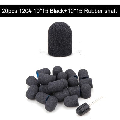 20 τμχ 10*15/13*19 Καπέλα λείανσης νυχιών με λαστιχένιο μανικιούρ πεντικιούρ κόφτης Nail Art Sand Bands UV Gel Polish Remover Nails Tool