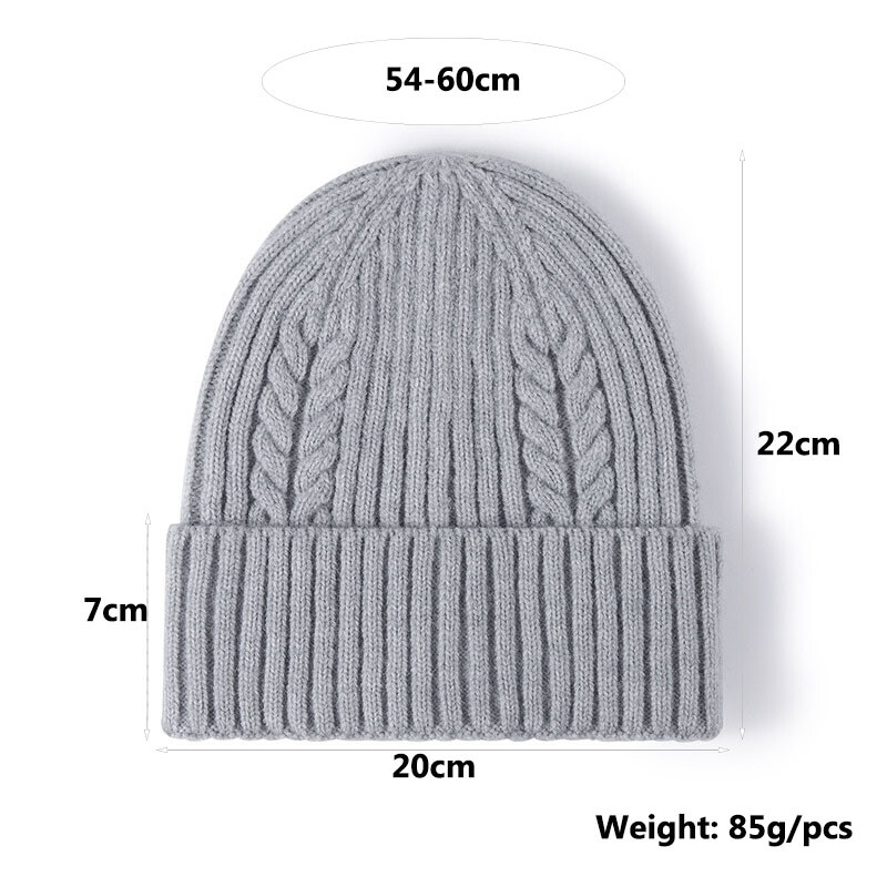 Pălării tricotate din blană de iepure, la modă de iarnă, căciuli pentru urechi pentru femei, căciuli pentru urechi, șapcă rece, în aer liber, skullies simple, 90 g