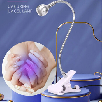 Led Ultraviolet Lights Clip-on Flexible Metal Tube UV Lamp USB Mini UV Gel Curing Light Επιτραπέζιο Φωτιστικό Στεγνωτήρα νυχιών για DIY Nail Art