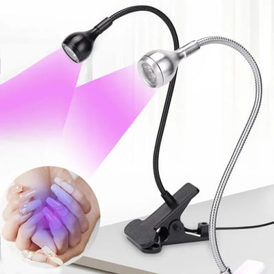 Led Ultraviolet Lights Clip-on Flexible Metal Tube UV Lamp USB Mini UV Gel Curing Light Επιτραπέζιο Φωτιστικό Στεγνωτήρα νυχιών για DIY Nail Art