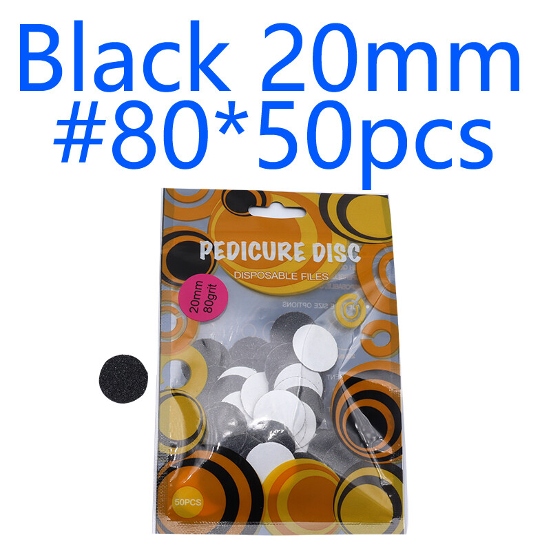 Novo~crno/bijeli brusni papir 50/kom Alati za njegu stopala za pedikuru 15 mm 20 mm 25 mm svrdlo za nokte Disk disk Salon Calluse Zamjenjivi