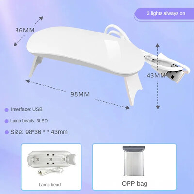 Prijenosna lampa za sušenje noktiju UV LED svjetiljka za nokte za stvrdnjavanje svih gel lakova USB punjiva mašina za brzo sušenje manikure Alati za uređenje noktiju